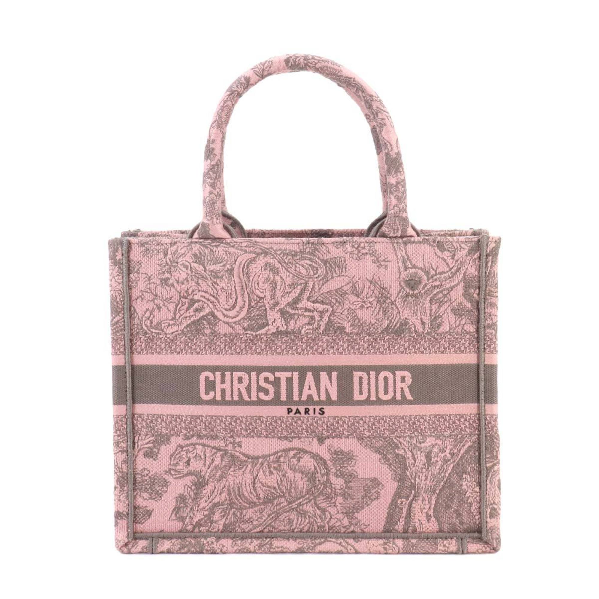 Christian Dior Book Tote Small Bag Canvas Pink