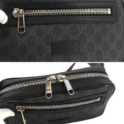 GUCCI Soft GG Supreme Belt Bag Body Waist Pouch Black Silver Metal Fittings 474293