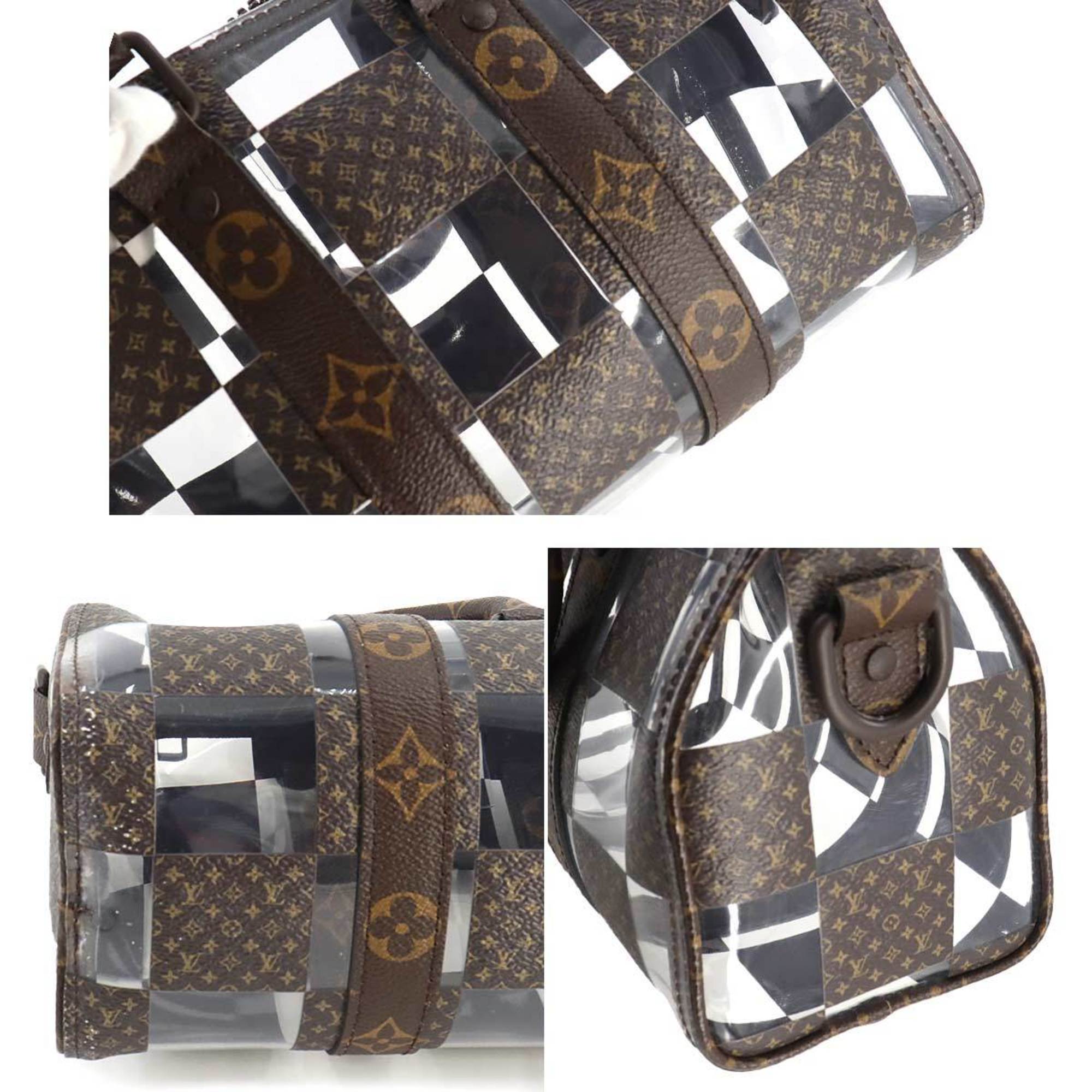 Louis Vuitton LOUIS VUITTON Monogram Chess Keepall Bandouliere 25 2way Hand Shoulder Bag Brown M20872 RFID