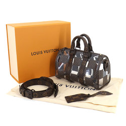 Louis Vuitton LOUIS VUITTON Monogram Chess Keepall Bandouliere 25 2way Hand Shoulder Bag Brown M20872 RFID