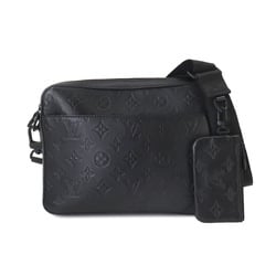 LOUIS VUITTON Monogram Shadow Duo Shoulder Bag Leather Black M69827 RFID Messenger