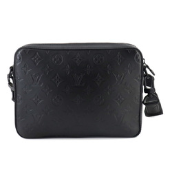 LOUIS VUITTON Monogram Shadow Duo Shoulder Bag Leather Black M69827 RFID Messenger