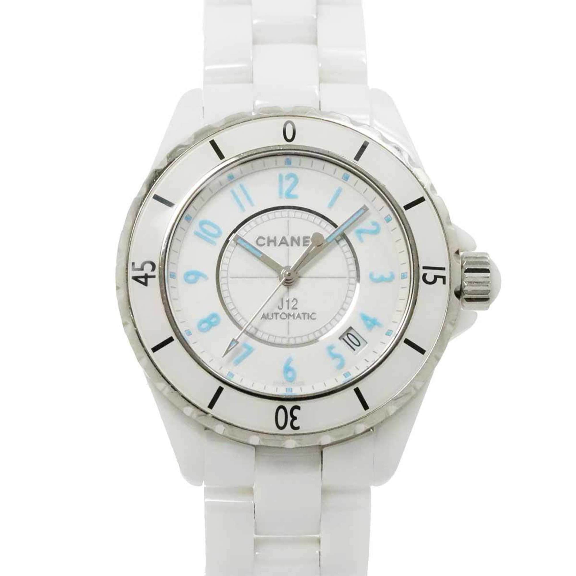 Chanel CHANEL J12 38mm H3827 Blue Light Men's Watch Limited to 2000 pieces worldwide White Ceramic Automatic