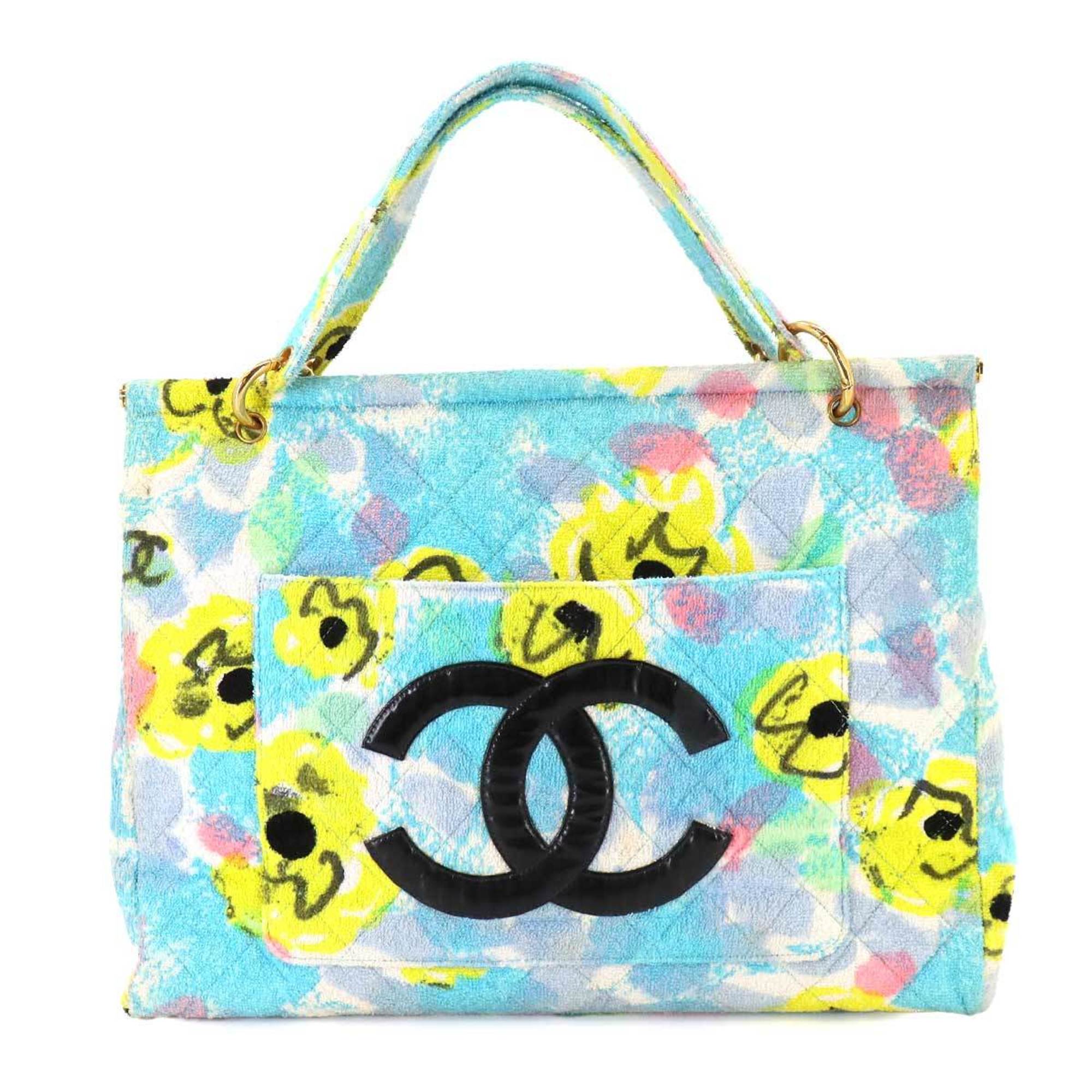 CHANEL Decacoco Pile Enamel Multicolor Floral Tote Bag