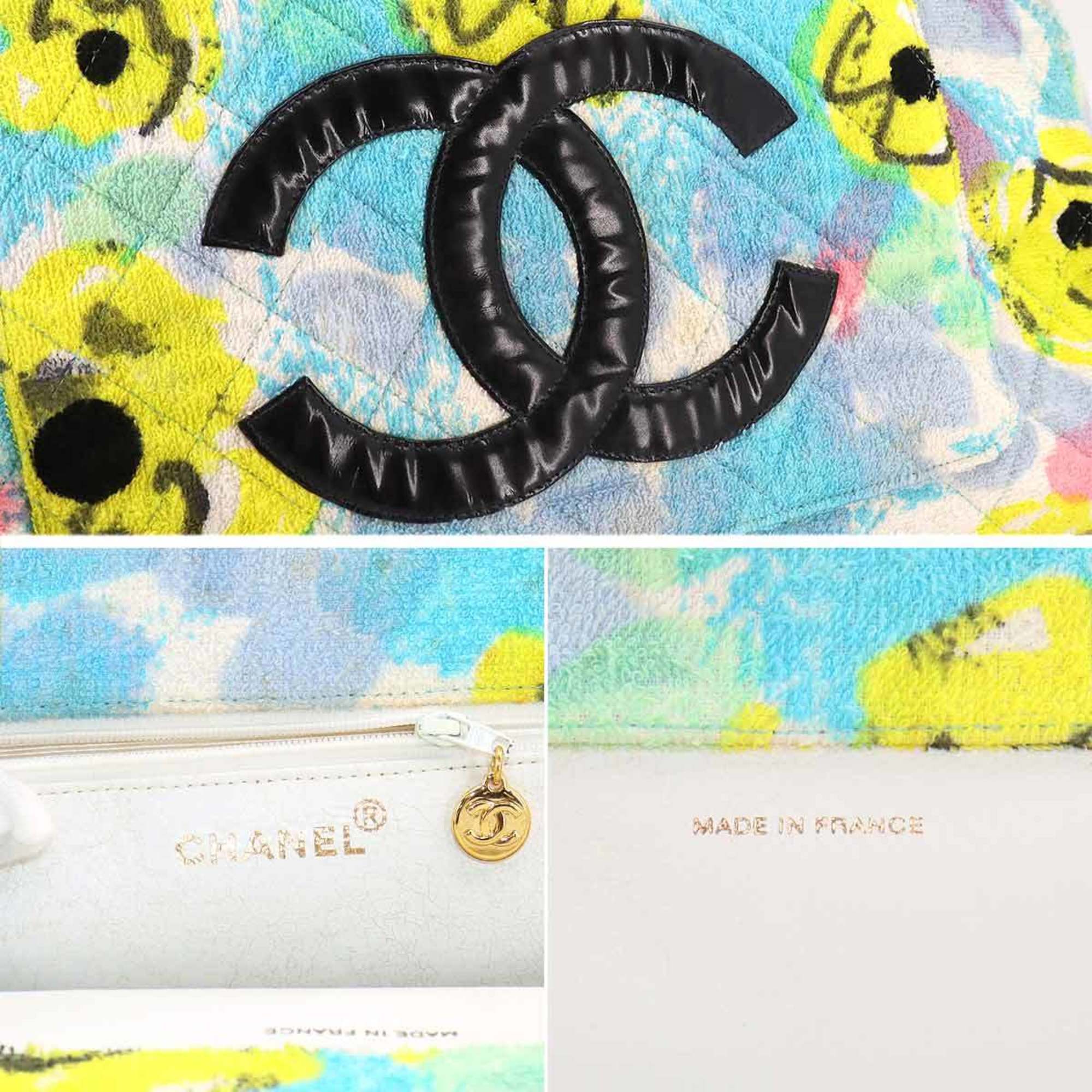 CHANEL Decacoco Pile Enamel Multicolor Floral Tote Bag