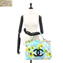 CHANEL Decacoco Pile Enamel Multicolor Floral Tote Bag