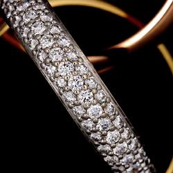 Cartier Trinity #52 Ring MM Pave Diamond YG WG PG Three Gold 750 3-Row