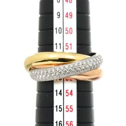 Cartier Trinity #52 Ring MM Pave Diamond YG WG PG Three Gold 750 3-Row