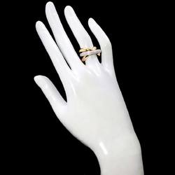 Cartier Trinity #52 Ring MM Pave Diamond YG WG PG Three Gold 750 3-Row