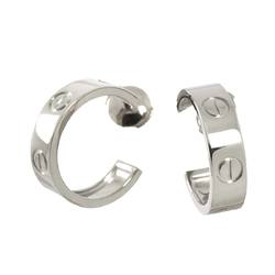 Cartier Love Earrings K18 WG White Gold 750 Hoop LOVE Pierced