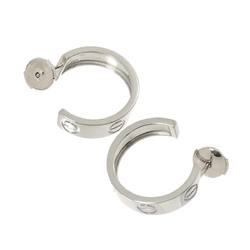 Cartier Love Earrings K18 WG White Gold 750 Hoop LOVE Pierced