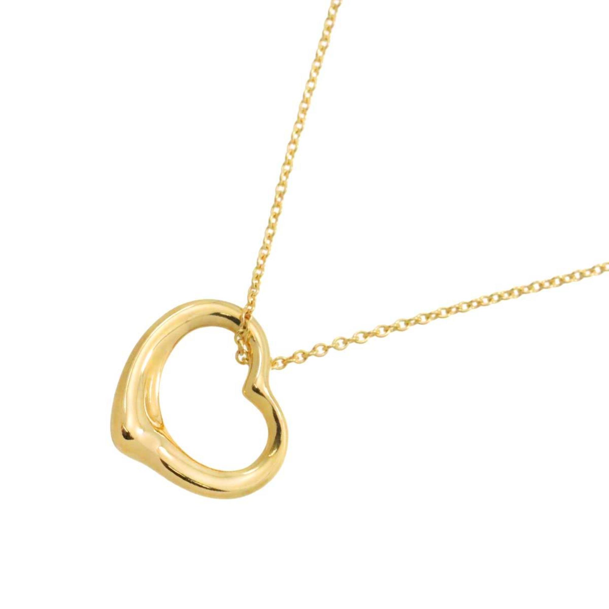 Tiffany & Co. Heart 15.4mm Necklace 40cm K18 YG Yellow Gold 750 Open