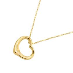 Tiffany & Co. Heart 15.4mm Necklace 40cm K18 YG Yellow Gold 750 Open