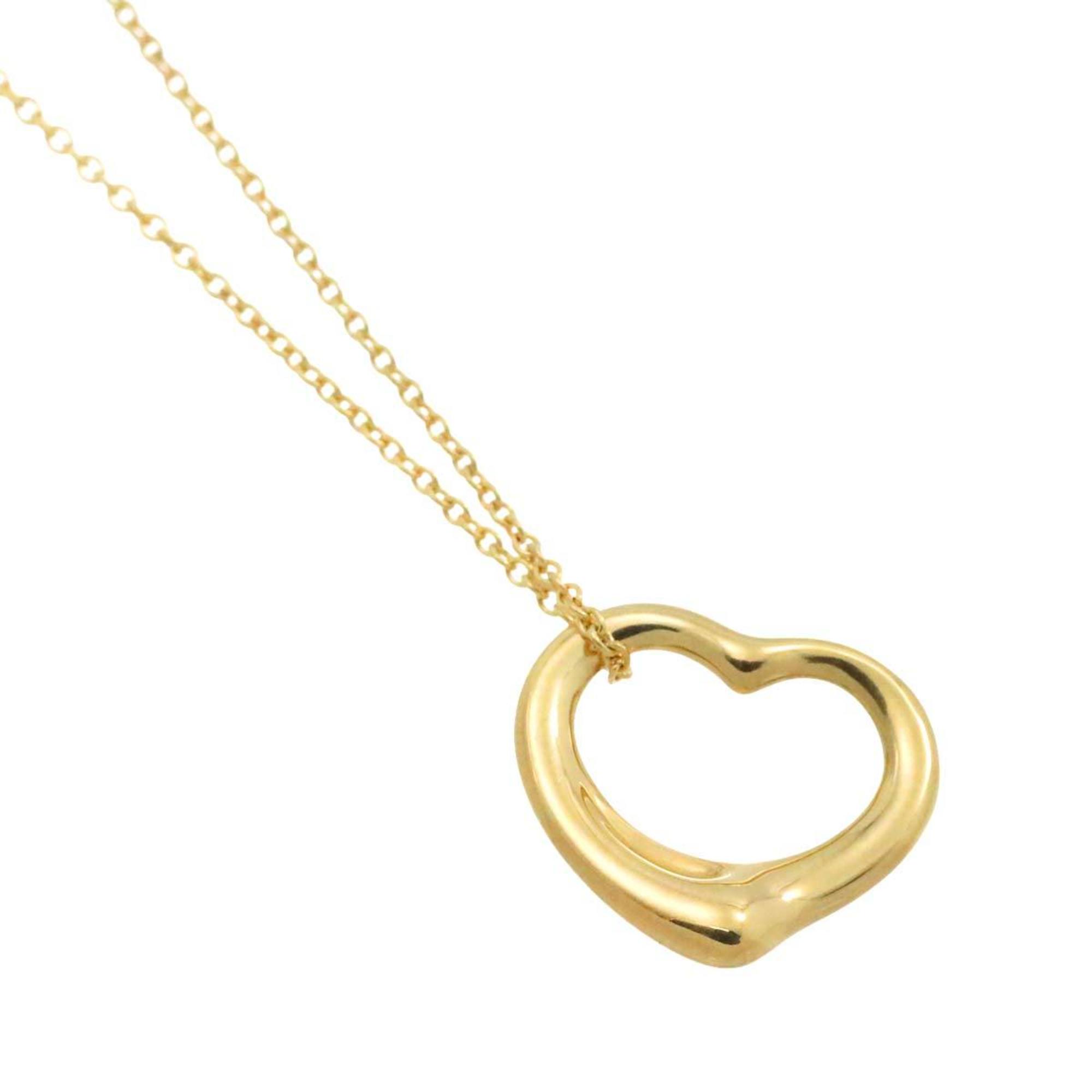 Tiffany & Co. Heart 15.4mm Necklace 40cm K18 YG Yellow Gold 750 Open