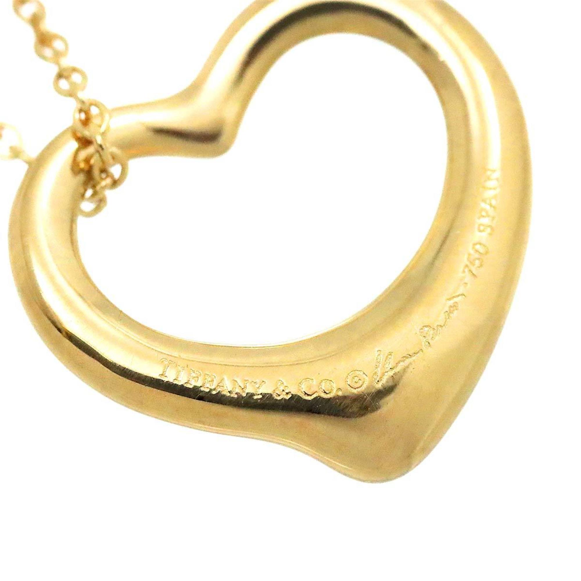 Tiffany & Co. Heart 15.4mm Necklace 40cm K18 YG Yellow Gold 750 Open