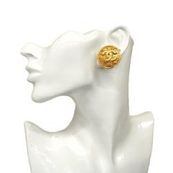 Chanel Earrings Coco Mark Circle GP Plated Gold 96A Women's