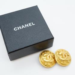 Chanel Earrings Coco Mark Circle GP Plated Gold 96A Women's