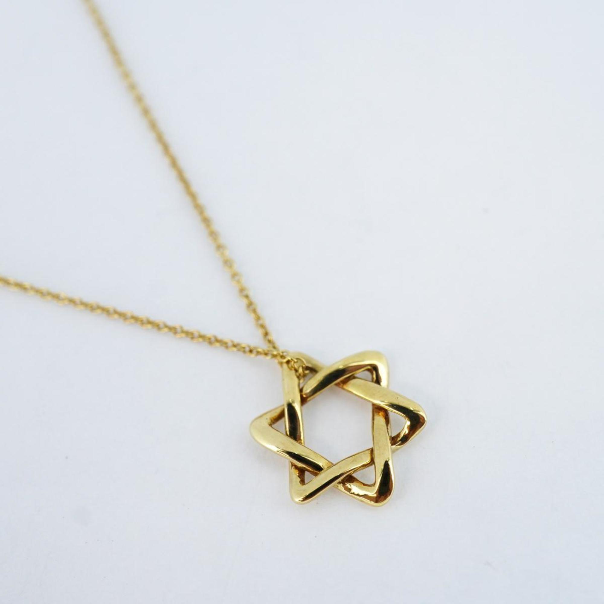 Tiffany Necklace Star of David K18YG Yellow Gold Women's