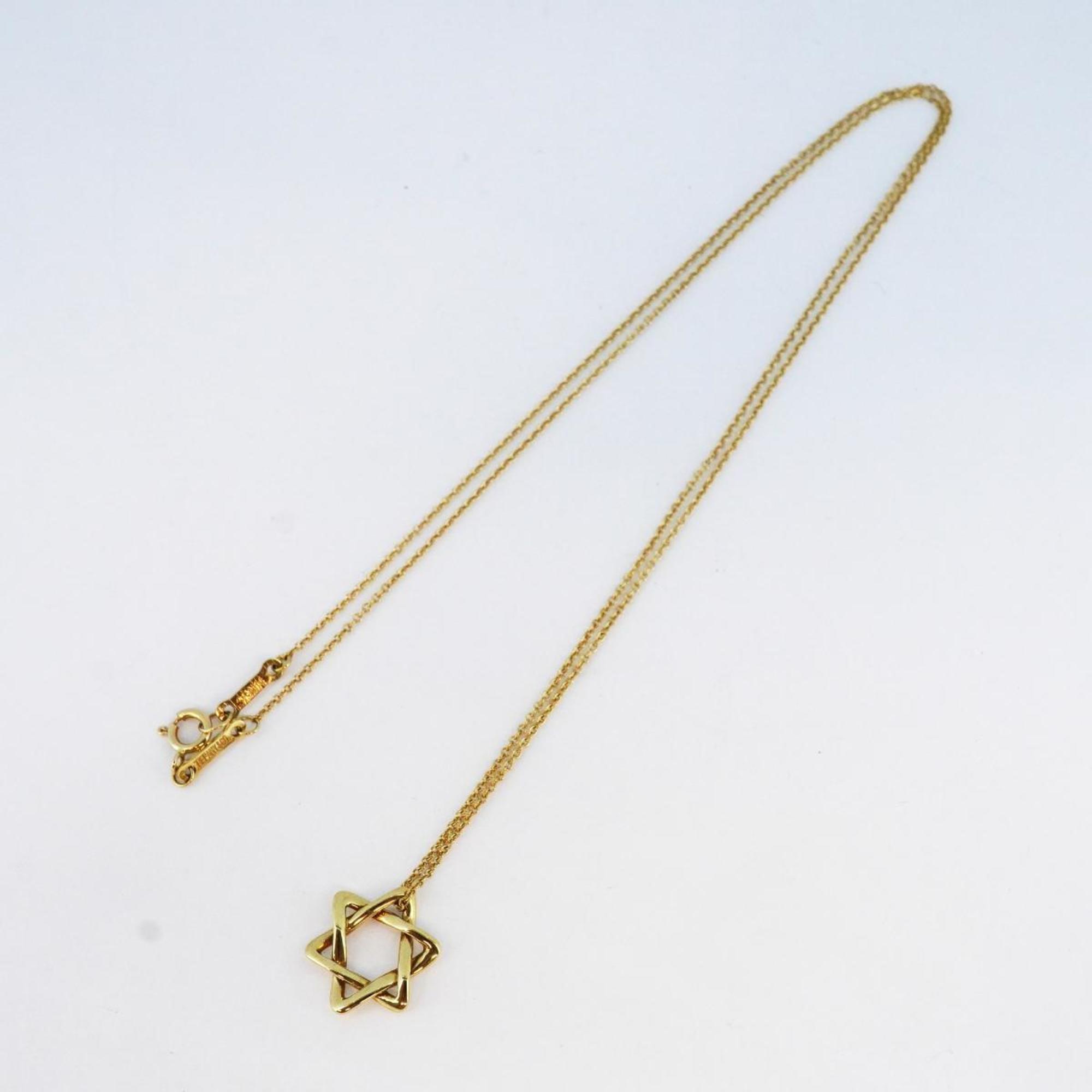 Tiffany Necklace Star of David K18YG Yellow Gold Women's