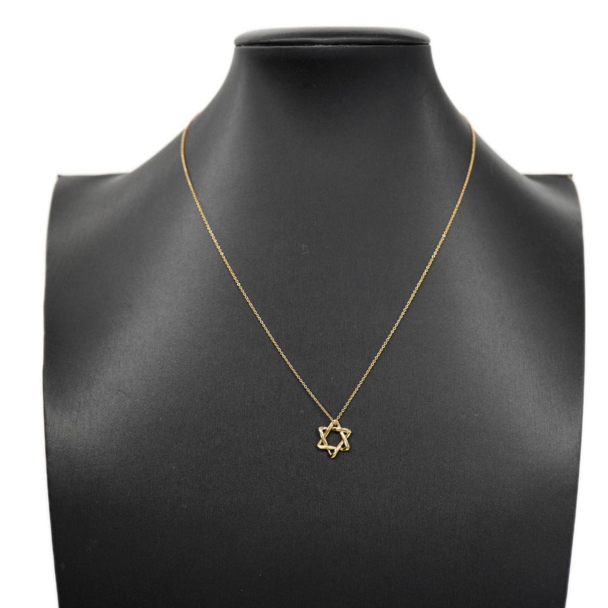 Tiffany Necklace Star of David K18YG Yellow Gold Women's