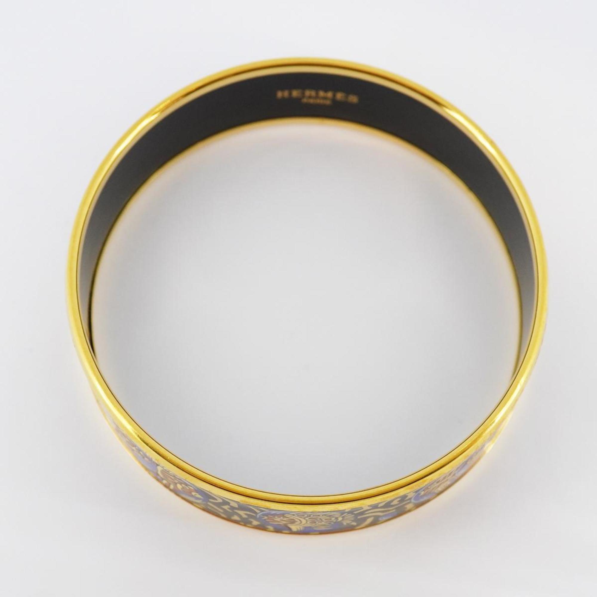 Hermes Bangle, GM enamel, GP plating, cloisonné, gold, multi-color, for women