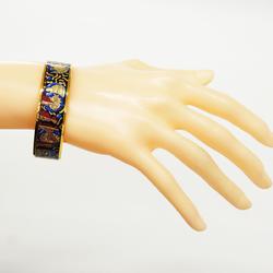 Hermes Bangle, GM enamel, GP plating, cloisonné, gold, multi-color, for women