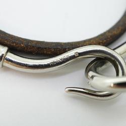 Hermes Bracelet Jumbo Hook Metal Material Leather Silver Brown Men Women