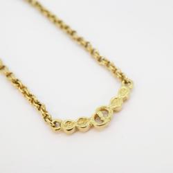 Christian Dior Necklace CD Rhinestone GP Plated Gold Women's