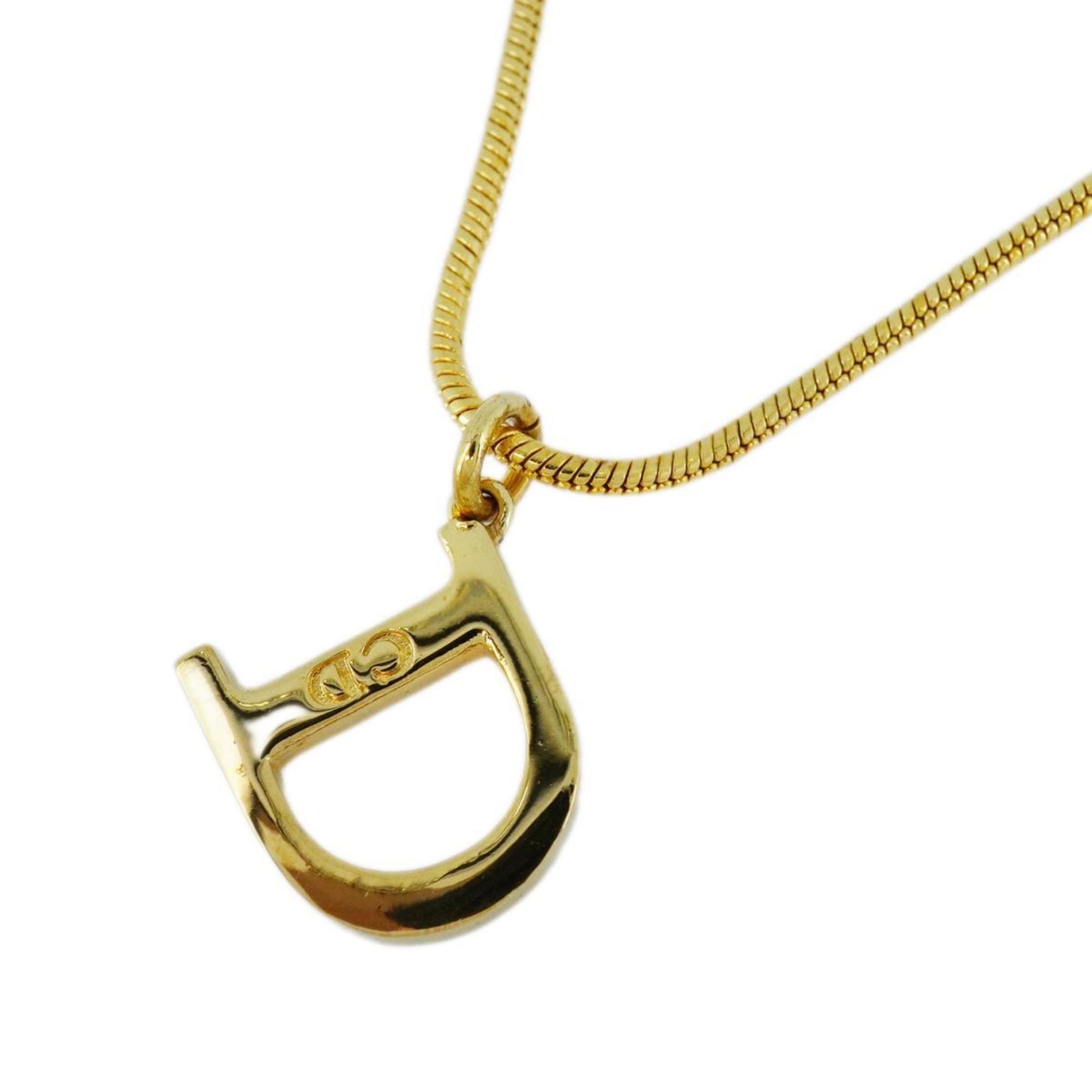 Christian Dior Necklace D GP Plated Gold Women's