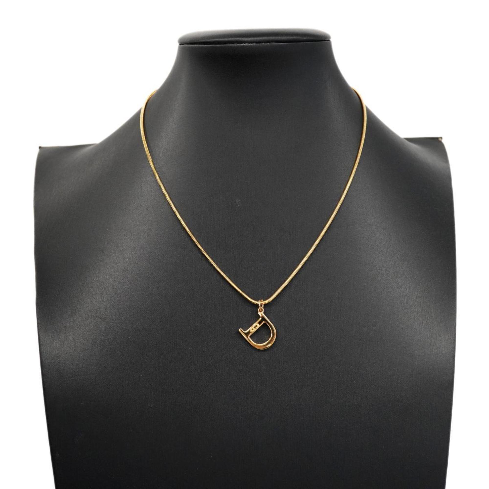 Christian Dior Necklace D GP Plated Gold Women's