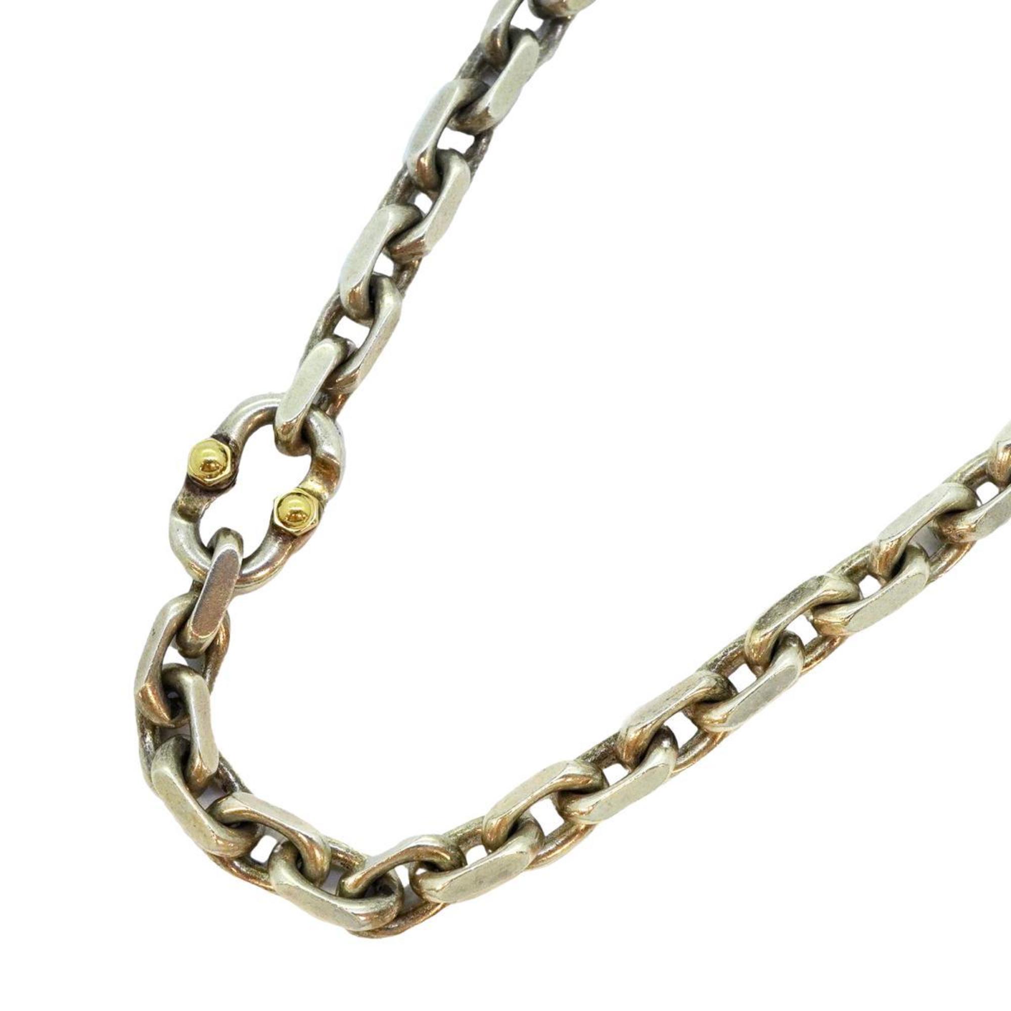 Tiffany Necklace Makers K18YG Yellow Gold 925 Silver Men's Women's