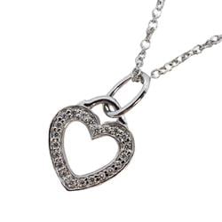 Tiffany Necklace Sentimental Heart Diamond K18WG White Gold Women's