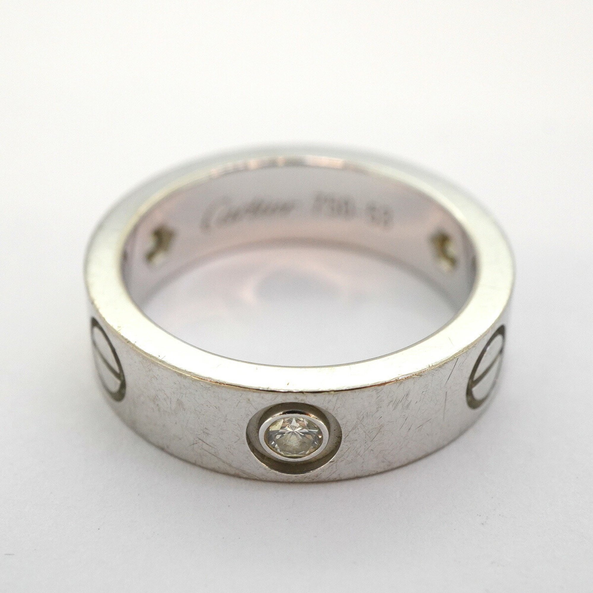 Cartier Ring Love 3PD Diamond K18WG White Gold Ladies