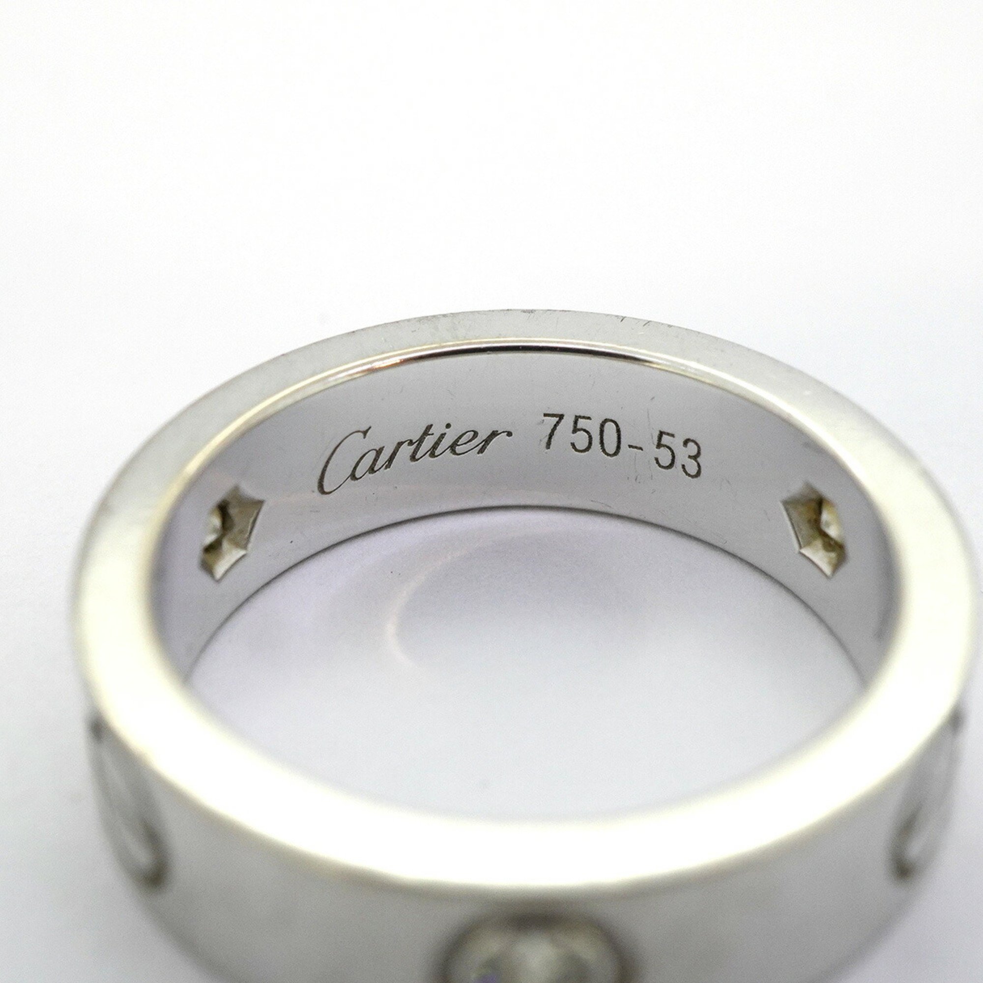 Cartier Ring Love 3PD Diamond K18WG White Gold Ladies