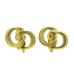 Christian Dior Earrings CD GP Plated Gold Women's