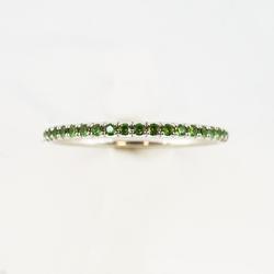 Tiffany Ring Full Eternity Metro K18WG White Gold Green Garnet Women's