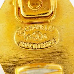 Chanel Earrings Turn Lock GP Plated Gold 95A Women's