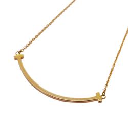 Tiffany Necklace T Smile Small K18PG Pink Gold Women's