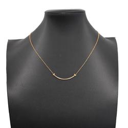 Tiffany Necklace T Smile Small K18PG Pink Gold Women's