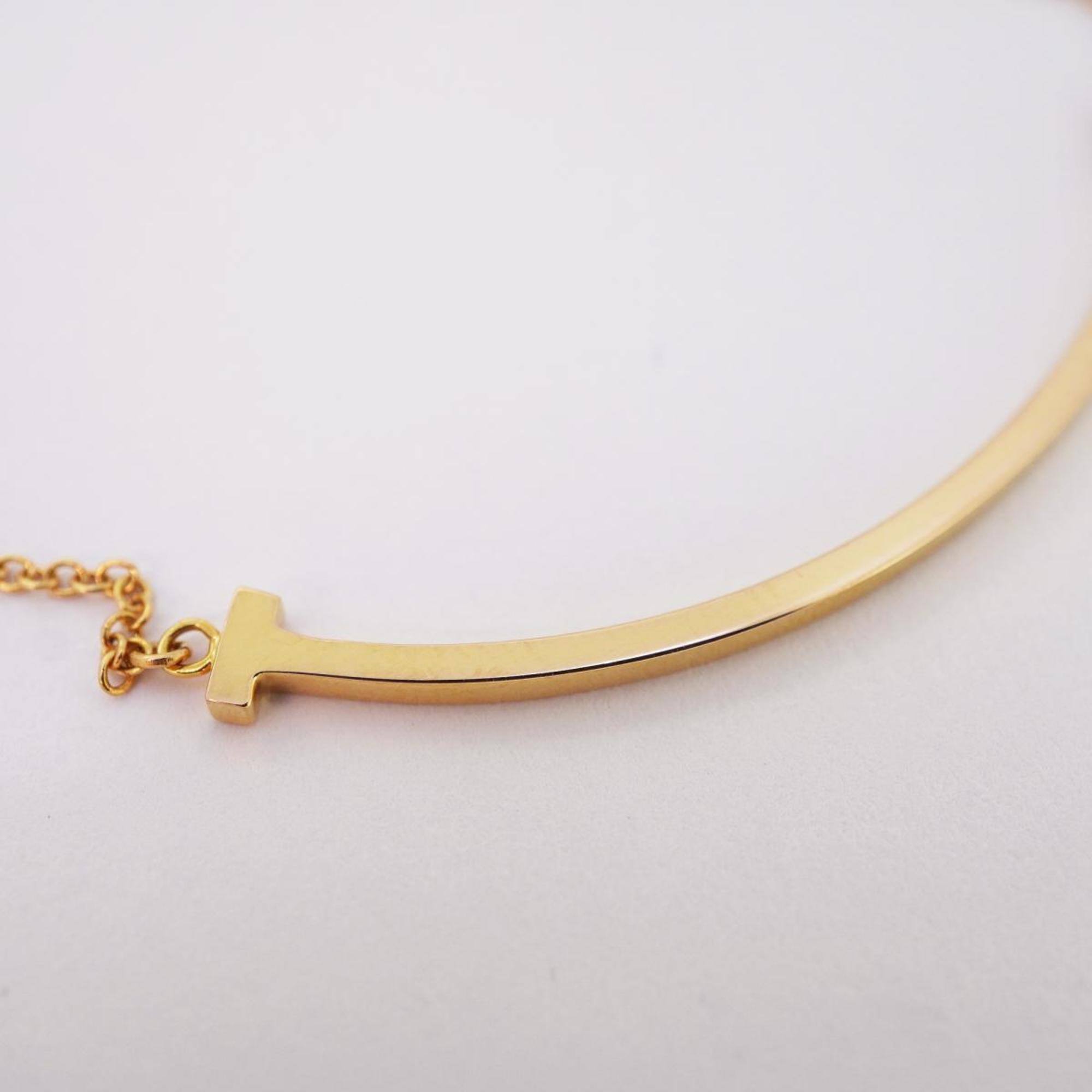 Tiffany Necklace T Smile Small K18PG Pink Gold Women's