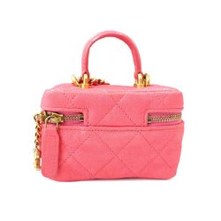 CHANEL Matelasse Small Vanity Chain Shoulder Bag Soft Caviar Skin Pink AP2194 Case