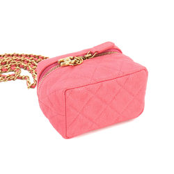 CHANEL Matelasse Small Vanity Chain Shoulder Bag Soft Caviar Skin Pink AP2194 Case