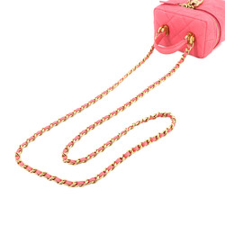 CHANEL Matelasse Small Vanity Chain Shoulder Bag Soft Caviar Skin Pink AP2194 Case