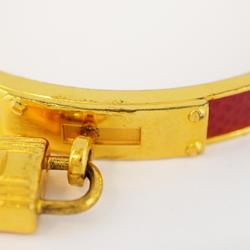 Hermes Bangle Kelly GP Plated Leather Gold Red Men's Women's