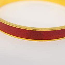 Hermes Bangle Kelly GP Plated Leather Gold Red Men's Women's