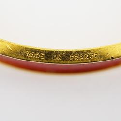 Hermes Bangle Kelly GP Plated Leather Gold Red Men's Women's