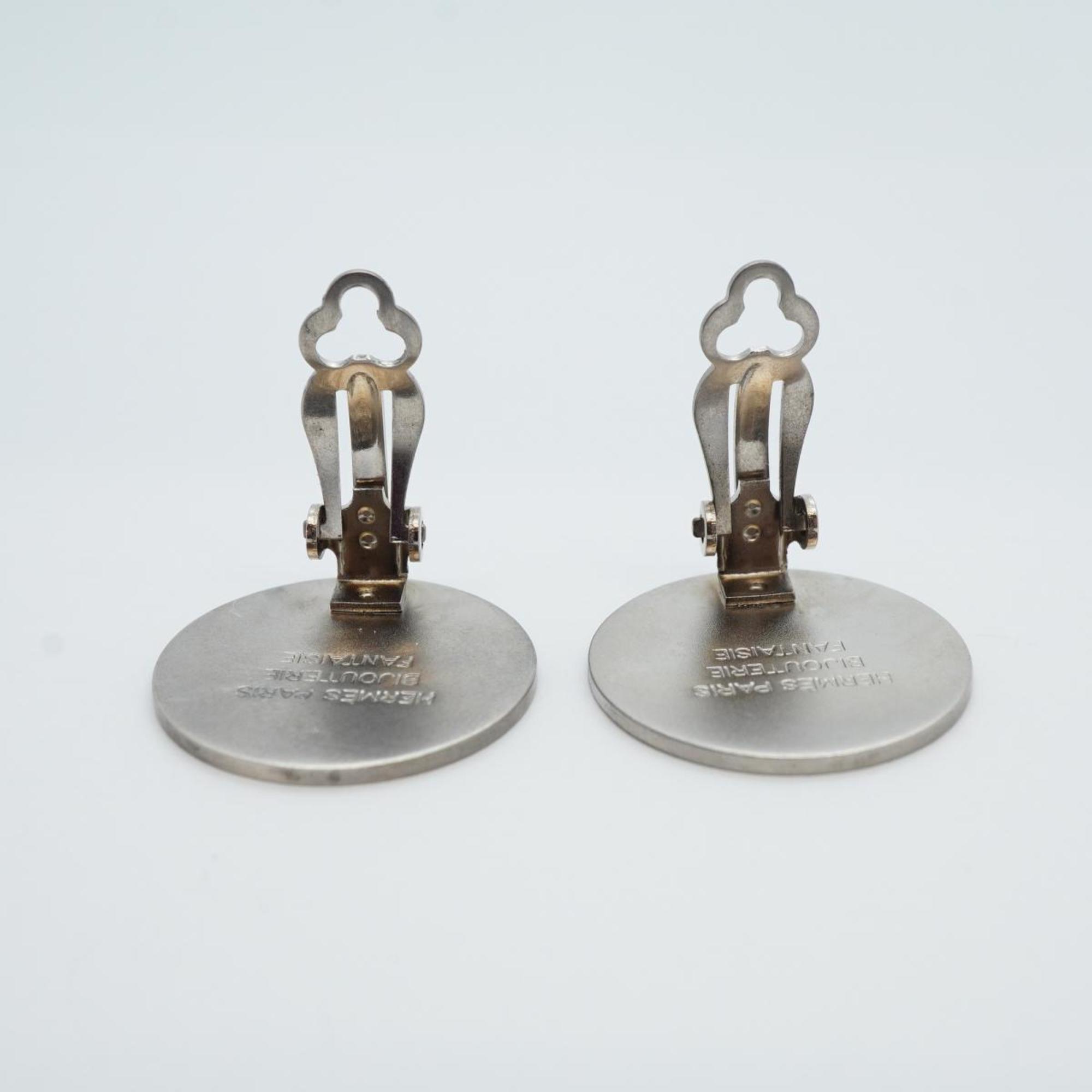 Hermes earrings, serie, metal, silver, women's