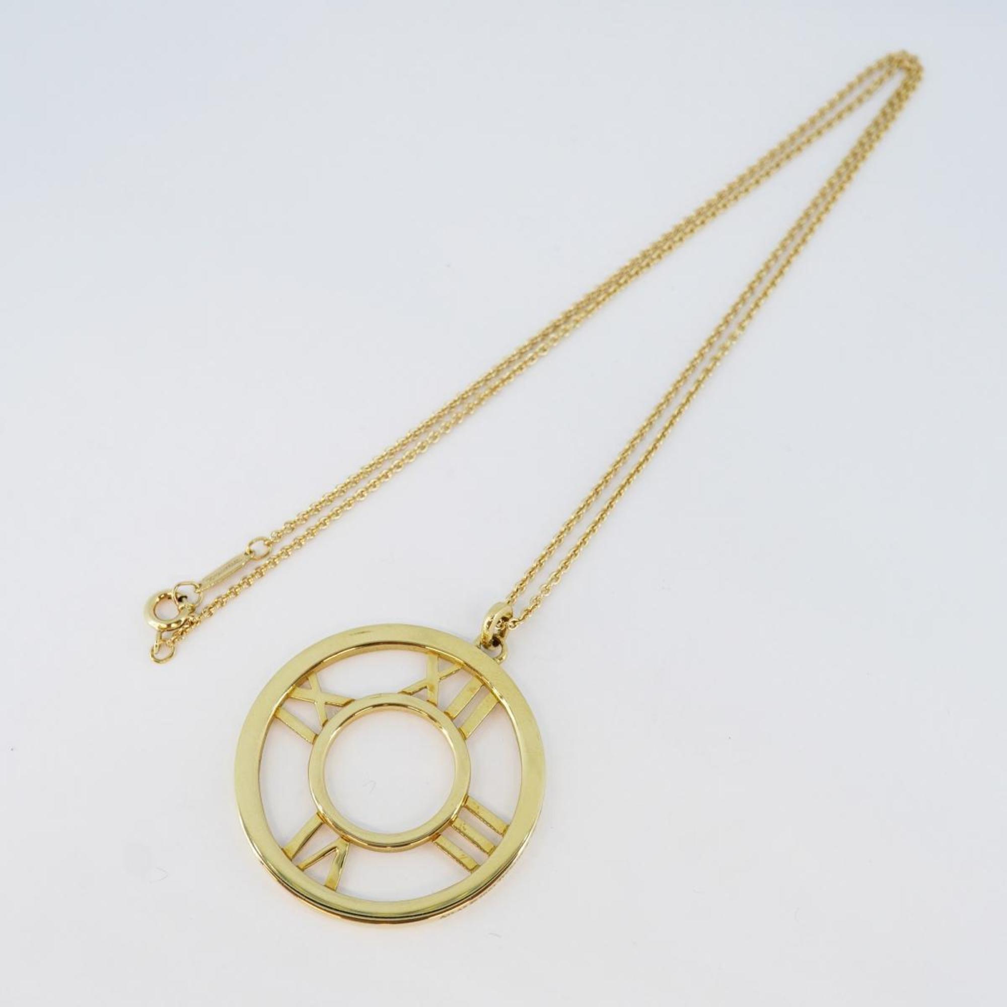 Tiffany Necklace Atlas Circle K18YG Yellow Gold Women's