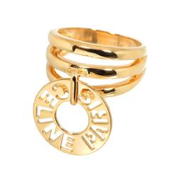 CELINE Ring K18 YG Yellow Gold 750 Logo