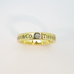 Tiffany ring flat band 3PD diamond K18YG yellow gold ladies